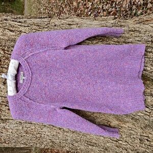 MADEWELL Ladies Wool/Cotton Blend Lavender Heathered Crew Neck Sweater. Size M.